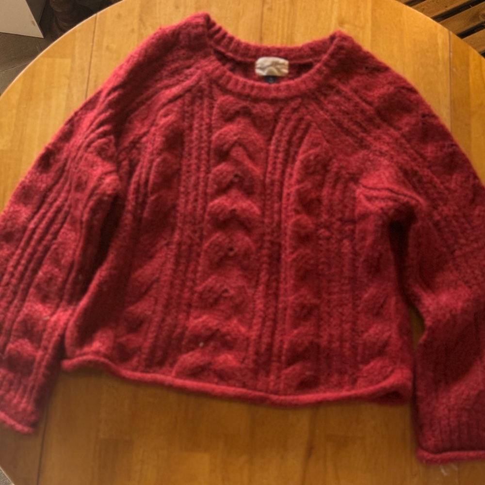 Universal Thread Red Cable Knit Sweater Women’s S… - image 1